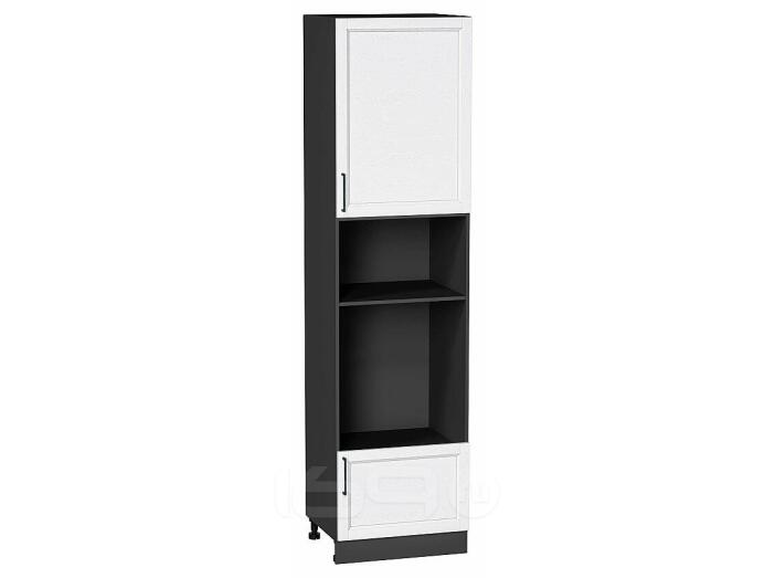Шкаф пенал с 1-ой дверцей и ящиком под технику Сканди White Silkwood/Graphite 2336*600*576