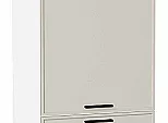 Шкаф пенал с 2-мя дверцами Фрейм Cream Silk Белый 2132*600*580