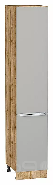 Шкаф пенал с 2-мя дверцами Фьюжн Silky Light Grey  Дуб Вотан 2132*400*576