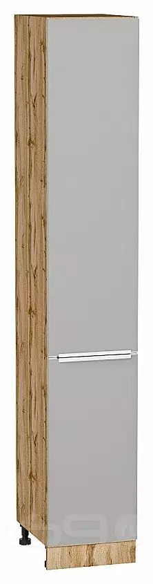 Шкаф пенал с 2-мя дверцами Фьюжн Silky Light Grey  Дуб Вотан 2336*400*576