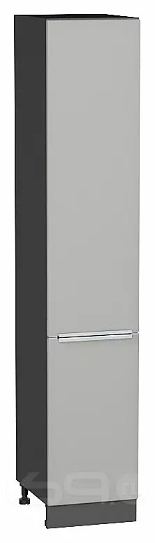 Шкаф пенал с 2-мя дверцами Фьюжн Silky Light Grey  Graphite 2132*400*576
