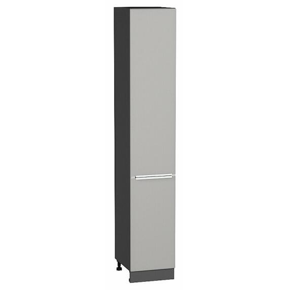 Шкаф пенал с 2-мя дверцами Фьюжн Silky Light Grey  Graphite 2336*400*576