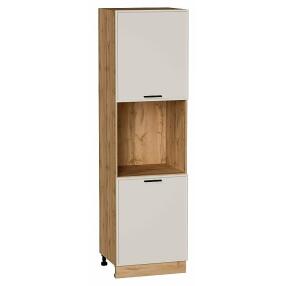 Шкаф пенал с 2-мя дверцами под технику Фрейм Cream Silk Дуб Вотан 2132*600*580