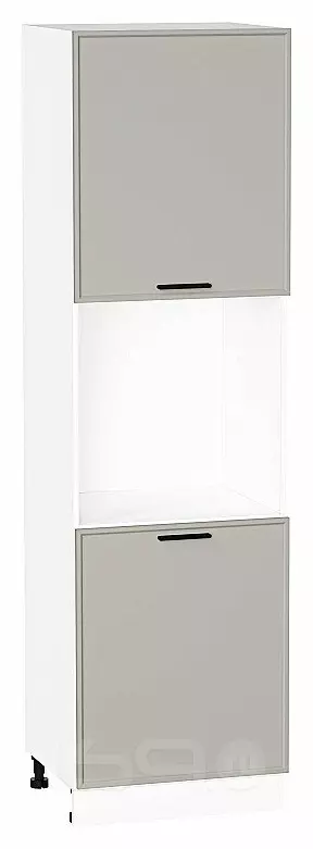 Шкаф пенал с 2-мя дверцами под технику Фрейм Grey Silk Белый 2132*600*580