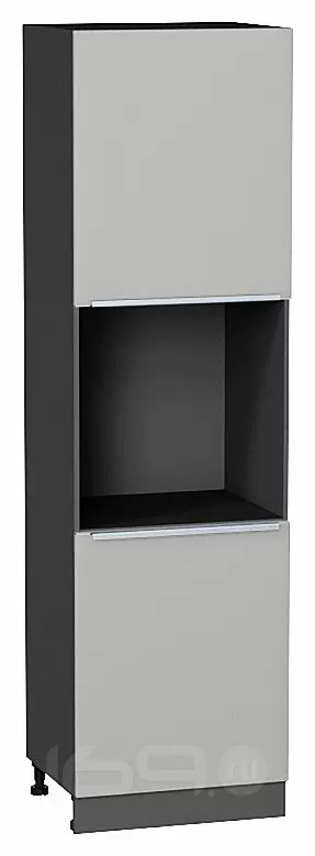 Шкаф пенал с 2-мя дверцами под технику Фьюжн Silky Light Grey Graphite 2132*600*576
