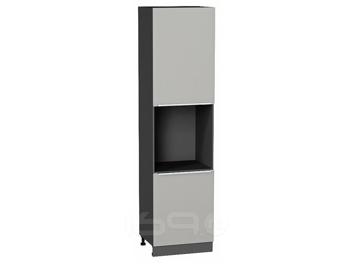 Шкаф пенал с 2-мя дверцами под технику Фьюжн Silky Light Grey  Graphite 2336*600*576