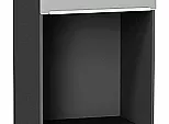 Шкаф пенал с 2-мя дверцами под технику Фьюжн Silky Light Grey Graphite 2336*600*576