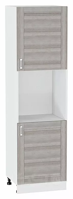 Шкаф пенал с 2-мя дверцами под технику Лофт Cappuccino Veralinga/Белый 2132*600*576