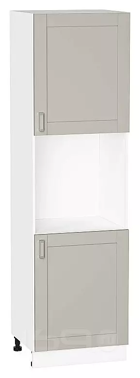Шкаф пенал с 2-мя дверцами под технику Лофт Grey Silk/Белый 2132*600*576