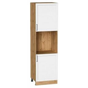 Шкаф пенал с 2-мя дверцами под технику Сканди White Silkwood/Дуб Вотан 2132*600*576