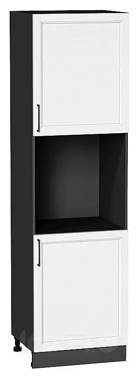 Шкаф пенал с 2-мя дверцами под технику Сканди White Silkwood/Graphite 2132*600*576