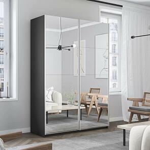 Шкаф Прайм 2 TM_L-120 Серый Диамант Зеркало 1200*2300*570