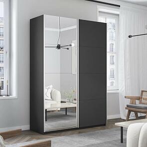 Шкаф Прайм 2 TM_L-140 Серый Диамант ЛДСП Зеркало 1400*2300*570