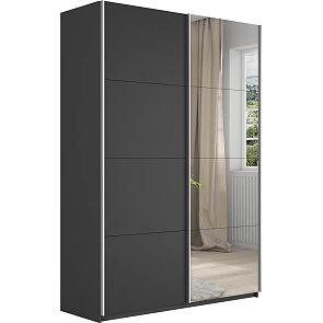 Шкаф Прайм 2 TM_L-160 Серый Диамант ЛДСП Зеркало 1600*2300*570