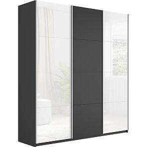 Шкаф Прайм 3 TM_L-180 Серый Диамант Стекло белое ЛДСП Стекло белое 1800*2300*570