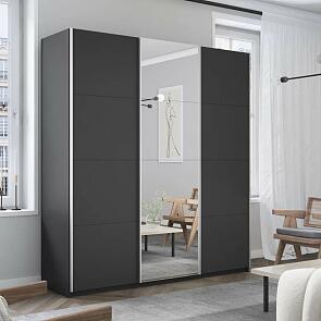 Шкаф Прайм 3 TM_L-180 Серый Диамант ЛДСП Зеркало ЛДСП 1800*2300*570