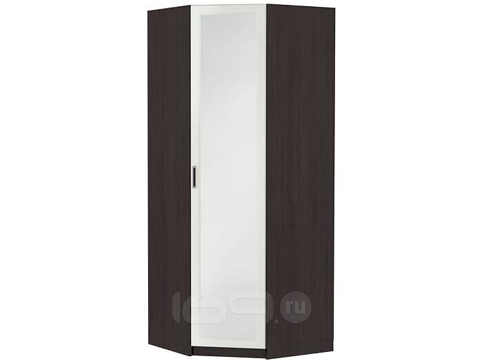 Шкаф угловой Прага ШК-906 с зеркалом МДФ Белое дерево/Венге Премиум