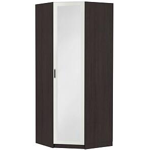 Шкаф угловой Прага ШК-906 с зеркалом МДФ Белое дерево/Венге Премиум