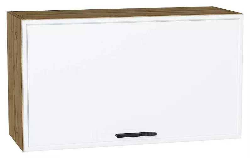 Шкаф верхний горизонтальный Фрейм White Silk/Дуб Вотан 460*800*324