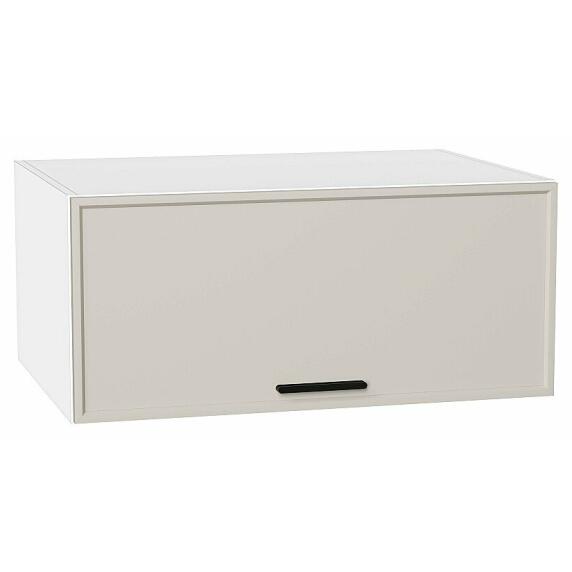 Шкаф верхний горизонтальный глубокий Фрейм Cream Silk Белый 358*800*580