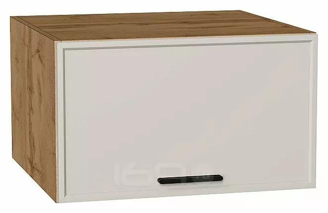 Шкаф верхний горизонтальный глубокий Фрейм Cream Silk Дуб Вотан 358*600*580
