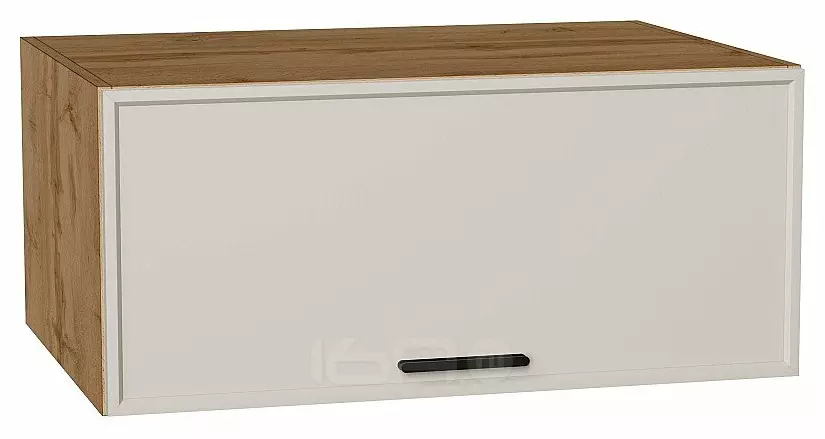 Шкаф верхний горизонтальный глубокий Фрейм Cream Silk Дуб Вотан 358*800*580