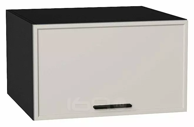 Шкаф верхний горизонтальный глубокий Фрейм Cream Silk Graphite 358*600*580