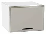 Шкаф верхний горизонтальный глубокий Фрейм Grey Silk Белый 358*500*580