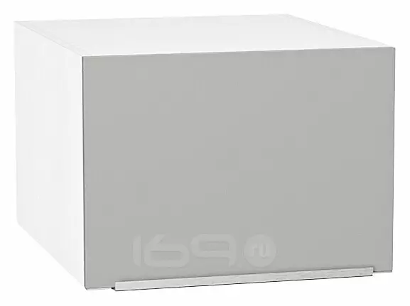 Шкаф верхний горизонтальный глубокий Фьюжн Silky Light Grey  Белый 358*500*576
