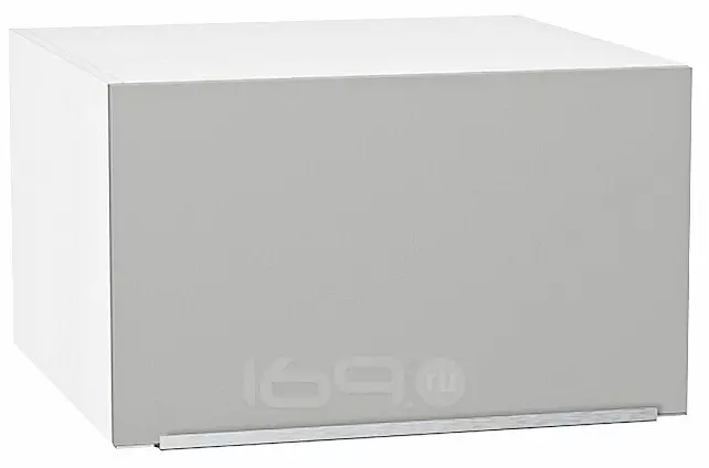 Шкаф верхний горизонтальный глубокий Фьюжн Silky Light Grey  Белый 358*600*576
