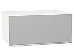 Шкаф верхний горизонтальный глубокий Фьюжн Silky Light Grey Белый 358*800*576