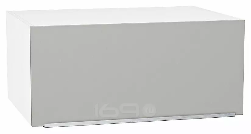 Шкаф верхний горизонтальный глубокий Фьюжн Silky Light Grey Белый 358*800*576