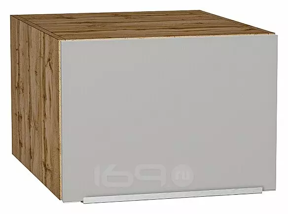 Шкаф верхний горизонтальный глубокий Фьюжн Silky Light Grey Дуб Вотан 358*500*576