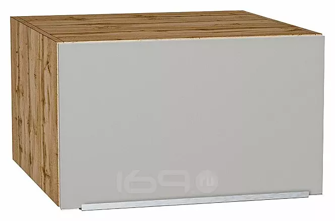 Шкаф верхний горизонтальный глубокий Фьюжн Silky Light Grey  Дуб Вотан 358*600*576