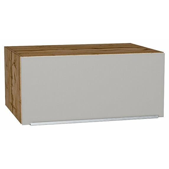 Шкаф верхний горизонтальный глубокий Фьюжн Silky Light Grey  Дуб Вотан 358*800*576