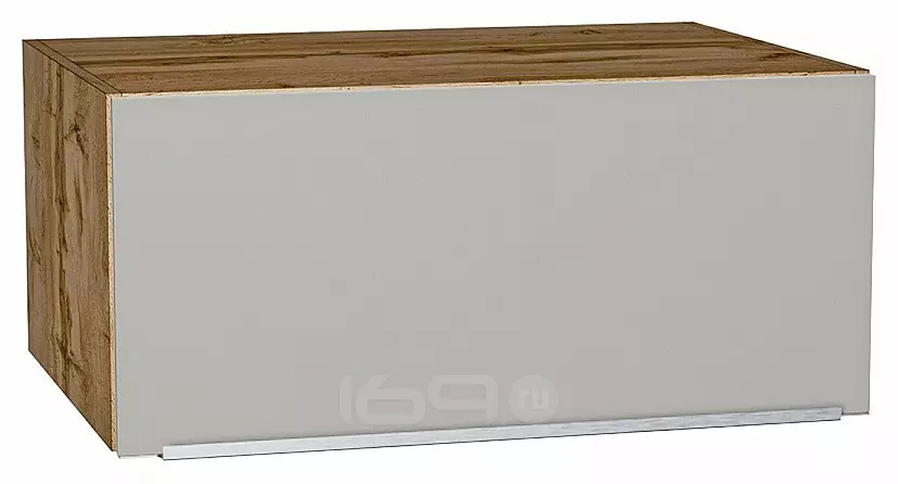 Шкаф верхний горизонтальный глубокий Фьюжн Silky Light Grey  Дуб Вотан 358*800*576
