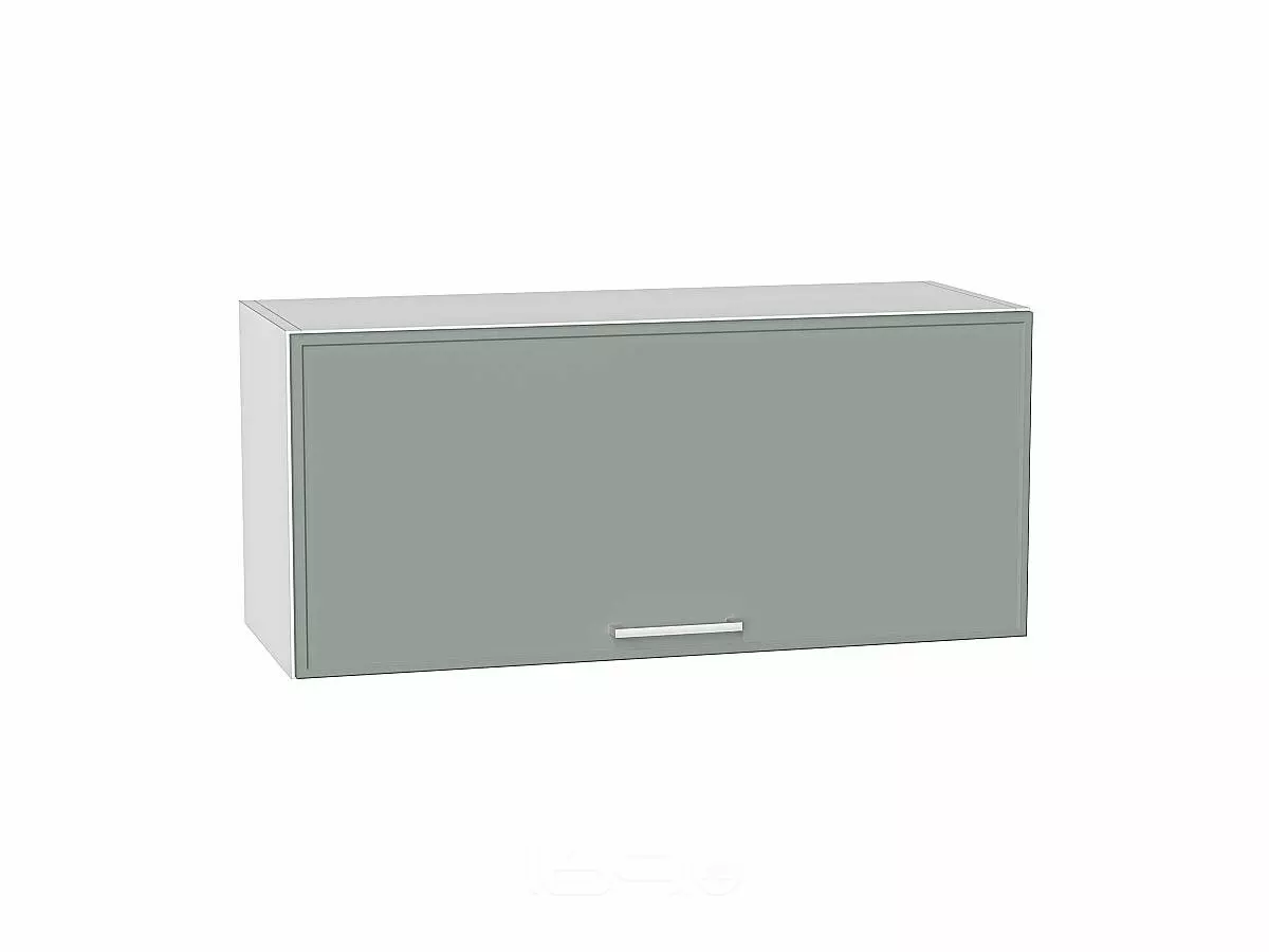 Шкаф верхний горизонтальный Квадро Аквамарин/Белый 358*800*321