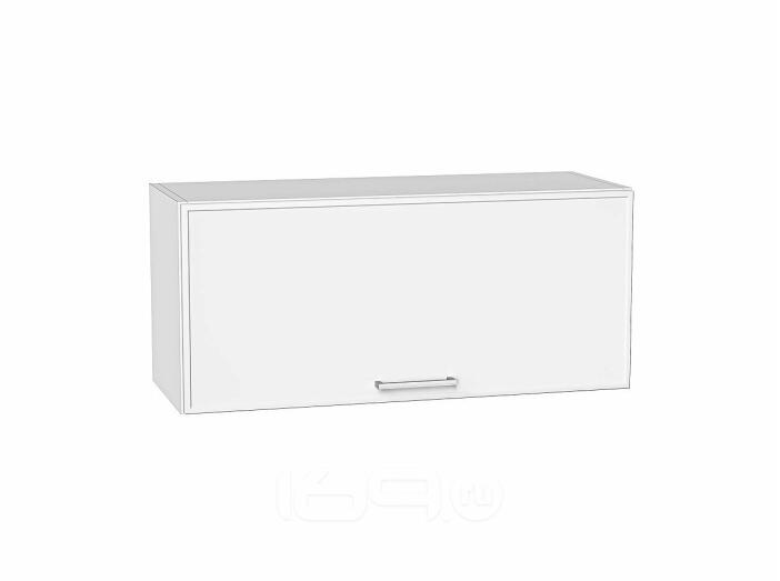 Шкаф верхний горизонтальный Квадро Белый/Белый 358*800*321