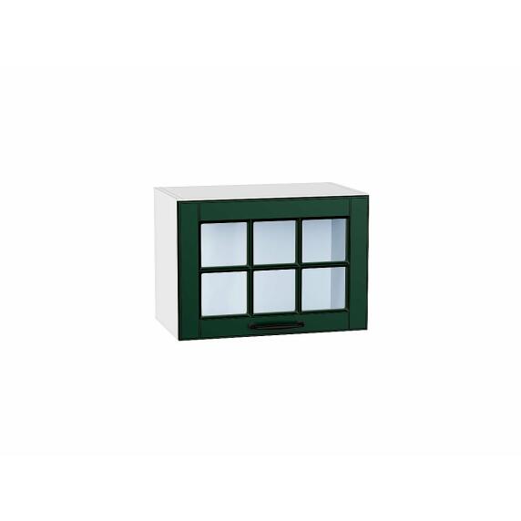 Шкаф верхний горизонтальный остекленный Дублин Special Green/Белый 358*500*318