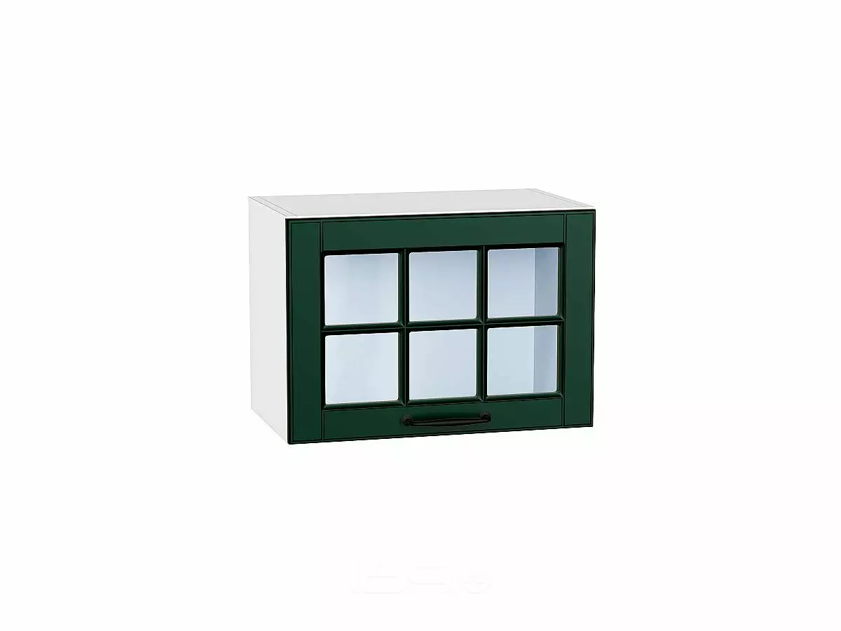 Шкаф верхний горизонтальный остекленный Дублин Special Green/Белый 358*500*318