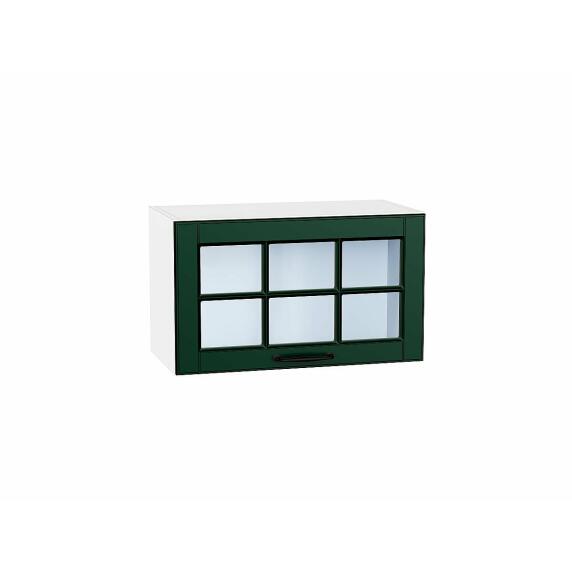 Шкаф верхний горизонтальный остекленный Дублин Special Green/Белый 358*600*318