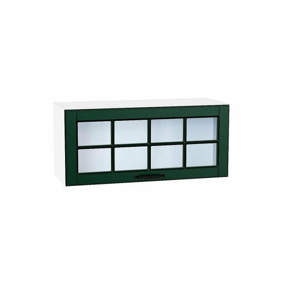Шкаф верхний горизонтальный остекленный Дублин Special Green/Белый 358*800*318