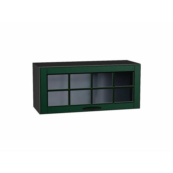 Шкаф верхний горизонтальный остекленный Дублин Special Green/Graphite 358*800*318