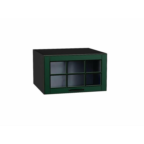 Шкаф верхний горизонтальный остекленный глубокий Дублин Special Green/Graphite 358*600*574