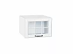 Шкаф верхний горизонтальный остекленный глубокий Дублин Special White/Белый 358*500*574