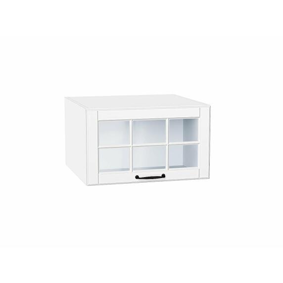 Шкаф верхний горизонтальный остекленный глубокий Дублин Special White/Белый 358*600*574