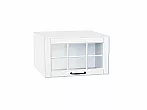 Шкаф верхний горизонтальный остекленный глубокий Дублин Special White/Белый 358*600*574