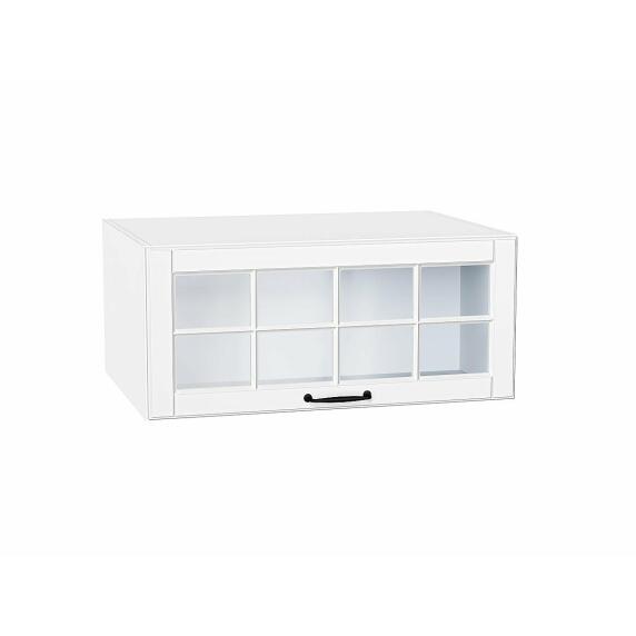 Шкаф верхний горизонтальный остекленный глубокий Дублин Special White/Белый 358*800*574