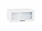 Шкаф верхний горизонтальный остекленный глубокий Дублин Special White/Белый 358*800*574