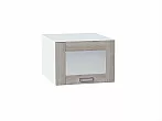 Шкаф верхний горизонтальный остекленный глубокий Лофт Cappuccino Veralinga/Белый 358*500*576